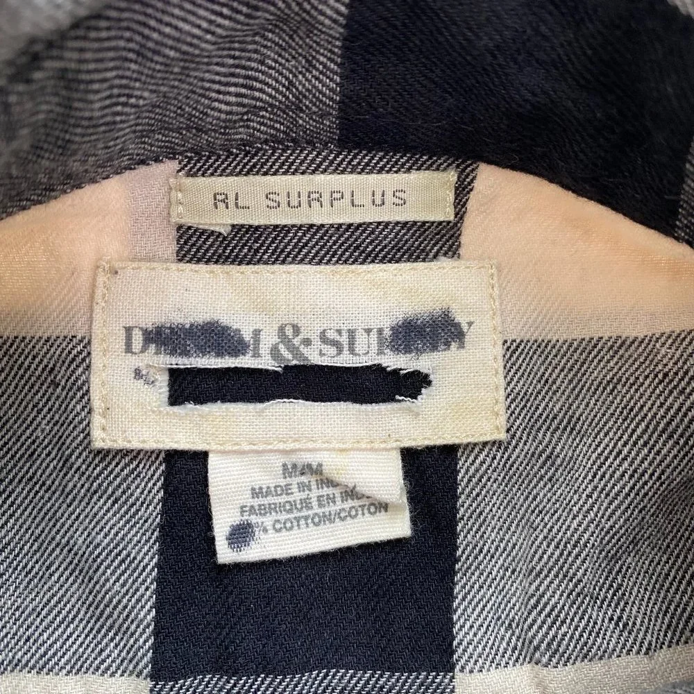 Denim & Supply NWOT Ralph Lauren Women's Long Sleeve Cotton Shirt, Black/Wh, M - Picture 3 of 9